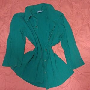 Large blue button up shirt